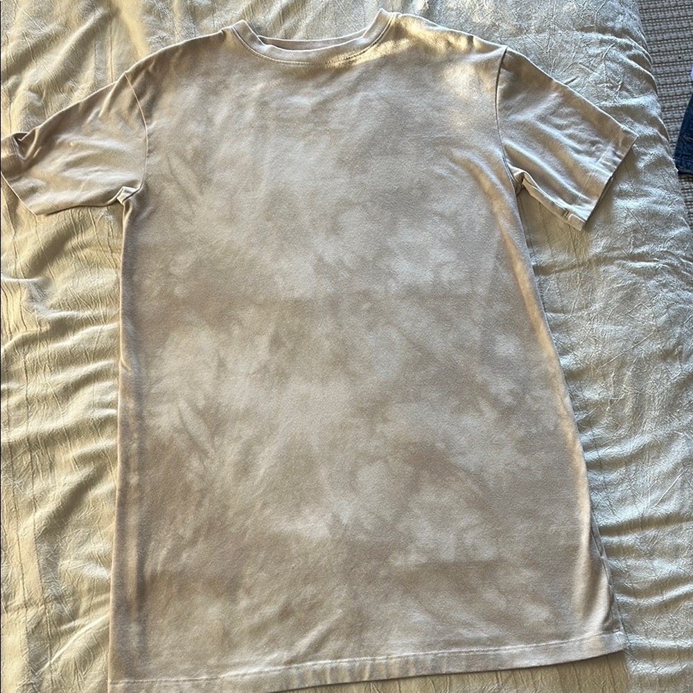 Beige Tie-Dye T-Shirt Dress